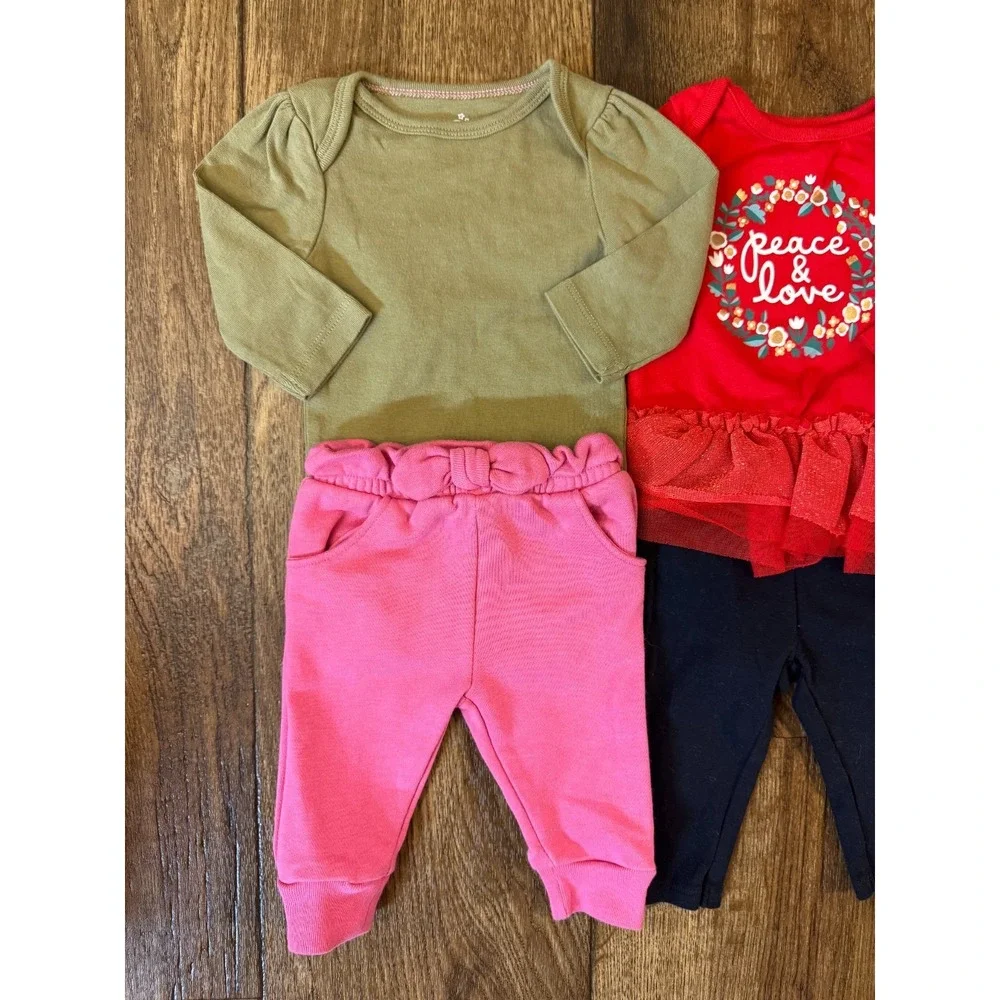 Baby Girl Clothes 0/3 Months Pants Bodysuits Shirts Outfits Long Sleeves‎ Peace